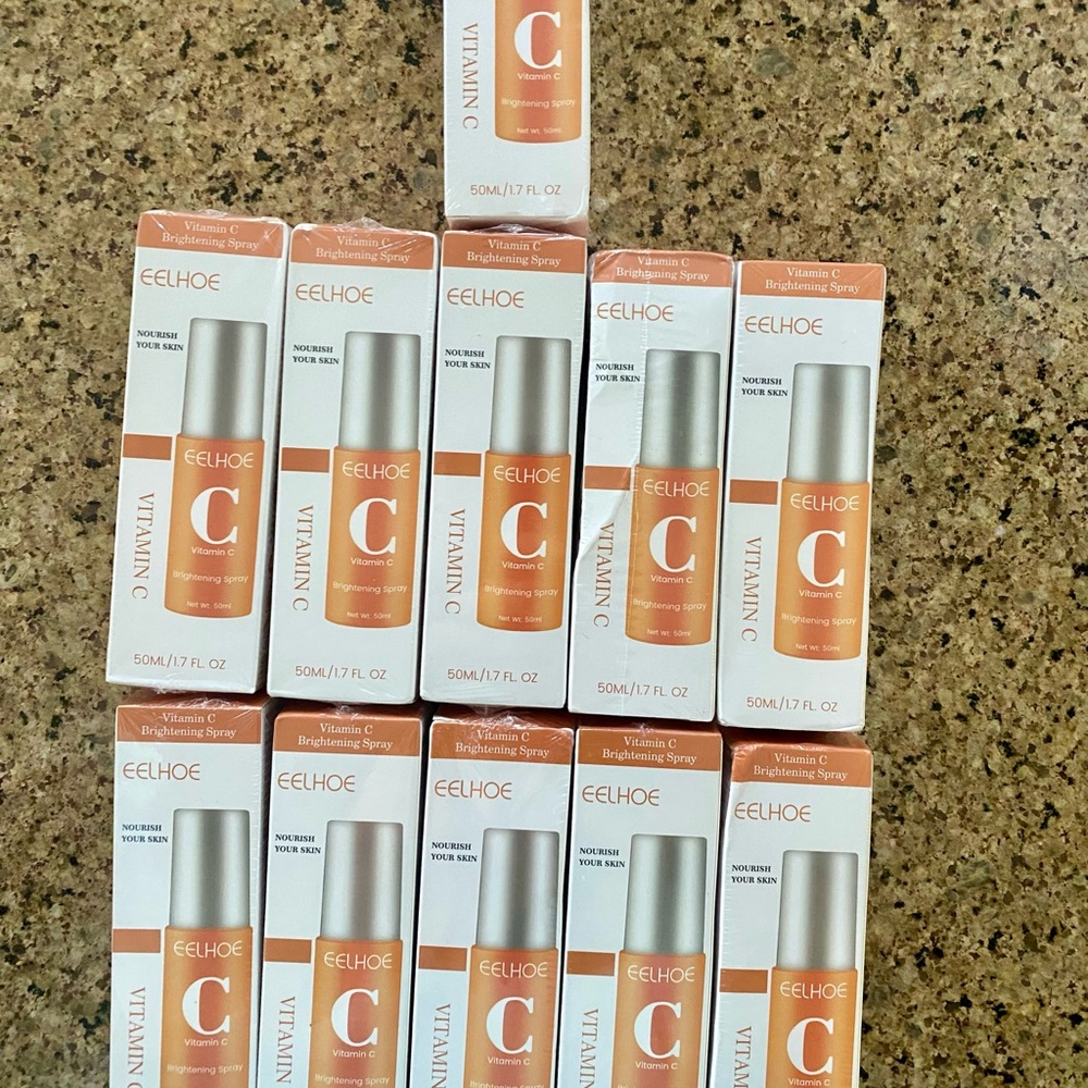 11 NEW wrapped boxes of EELHOE Vitamin C Brightening Spray and collagen masks.